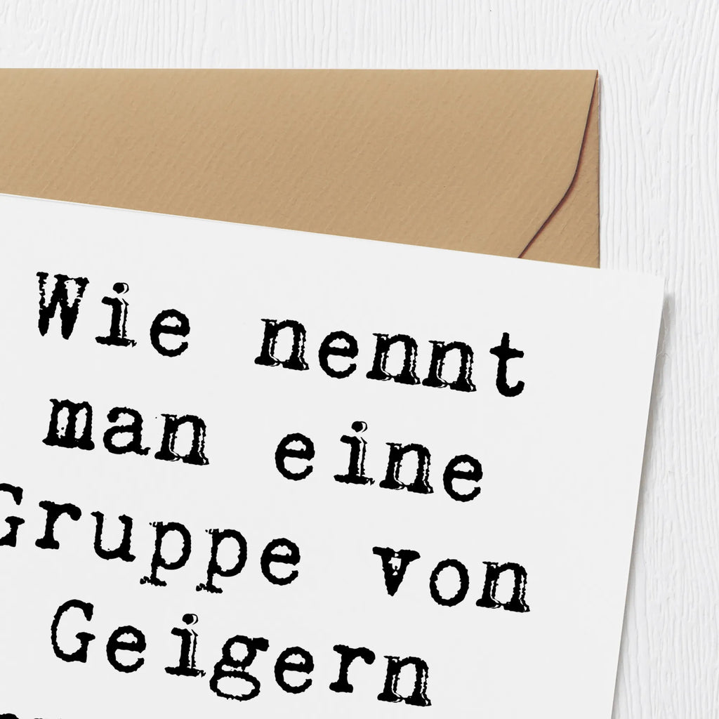 Deluxe Card Saying Wie nennt man eine Gruppe von Geigern ohne Noten? Verloren! Einladungskarte, Karte, Klappkarte, Geburtstagskarte, Hochzeitskarte, Grußkarte, Hochwertige Klappkarte, Glückwunschkarte, Hochwertige Grußkarte, Instrumente, Geschenke Musiker, Musikliebhaber