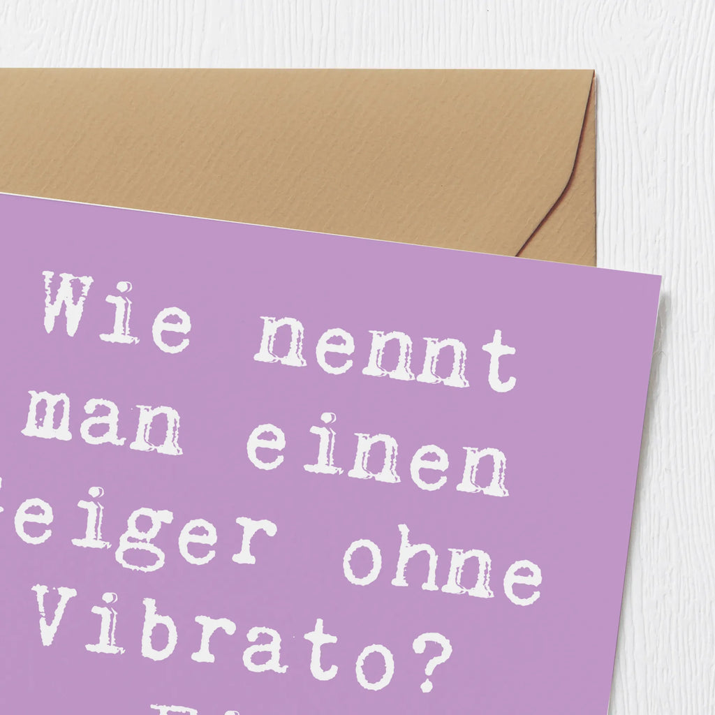 Deluxe Card Saying Wie nennt man einen Geiger ohne Vibrato? Ein Anfänger! Glückwunschkarte, Karte, Hochwertige Grußkarte, Hochwertige Klappkarte, Geburtstagskarte, Hochzeitskarte, Klappkarte, Grußkarte, Einladungskarte, Instrumente, Geschenke Musiker, Musikliebhaber