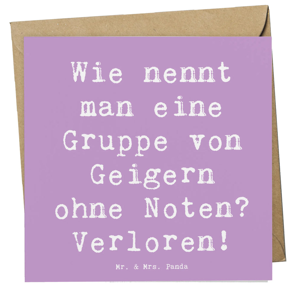 Deluxe Card Saying Wie nennt man eine Gruppe von Geigern ohne Noten? Verloren! Einladungskarte, Karte, Klappkarte, Geburtstagskarte, Hochzeitskarte, Grußkarte, Hochwertige Klappkarte, Glückwunschkarte, Hochwertige Grußkarte, Instrumente, Geschenke Musiker, Musikliebhaber