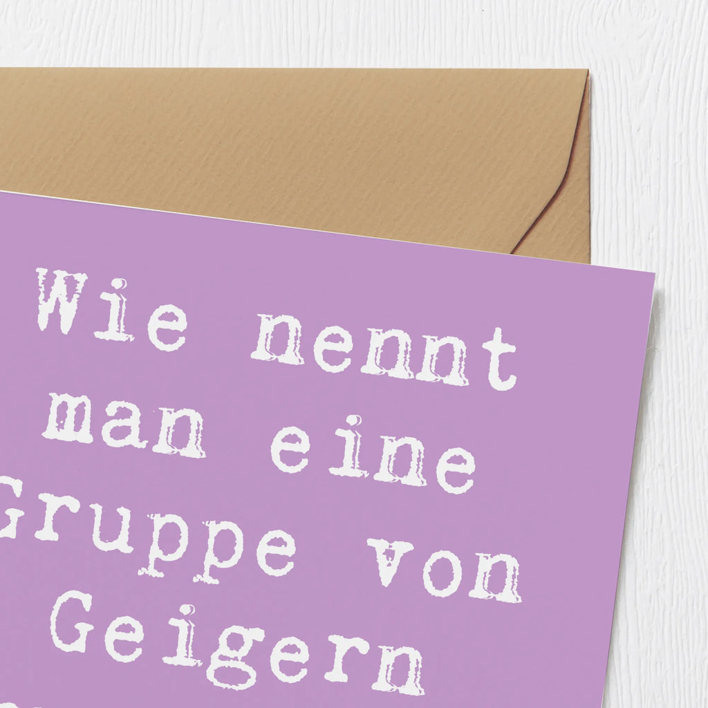 Deluxe Card Saying Wie nennt man eine Gruppe von Geigern ohne Noten? Verloren! Einladungskarte, Karte, Klappkarte, Geburtstagskarte, Hochzeitskarte, Grußkarte, Hochwertige Klappkarte, Glückwunschkarte, Hochwertige Grußkarte, Instrumente, Geschenke Musiker, Musikliebhaber