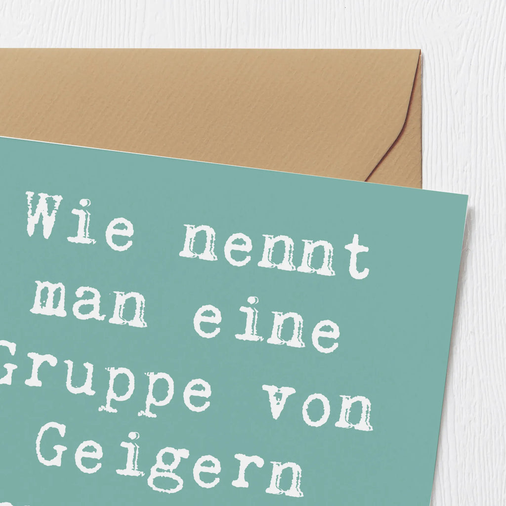 Deluxe Card Saying Wie nennt man eine Gruppe von Geigern ohne Noten? Verloren! Einladungskarte, Karte, Klappkarte, Geburtstagskarte, Hochzeitskarte, Grußkarte, Hochwertige Klappkarte, Glückwunschkarte, Hochwertige Grußkarte, Instrumente, Geschenke Musiker, Musikliebhaber