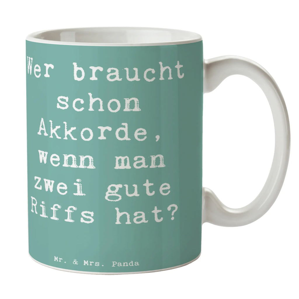 Mug Saying Wer braucht schon Akkorde, wenn man zwei gute Riffs hat? Porzellantasse, Tasse mit Motiven, Geschenktasse, Tasse mit Zitaten, Bürotasse, Kaffeetasse, Keramiktasse, Teetasse, Tasse, Instrumente, Geschenke Musiker, Musikliebhaber
