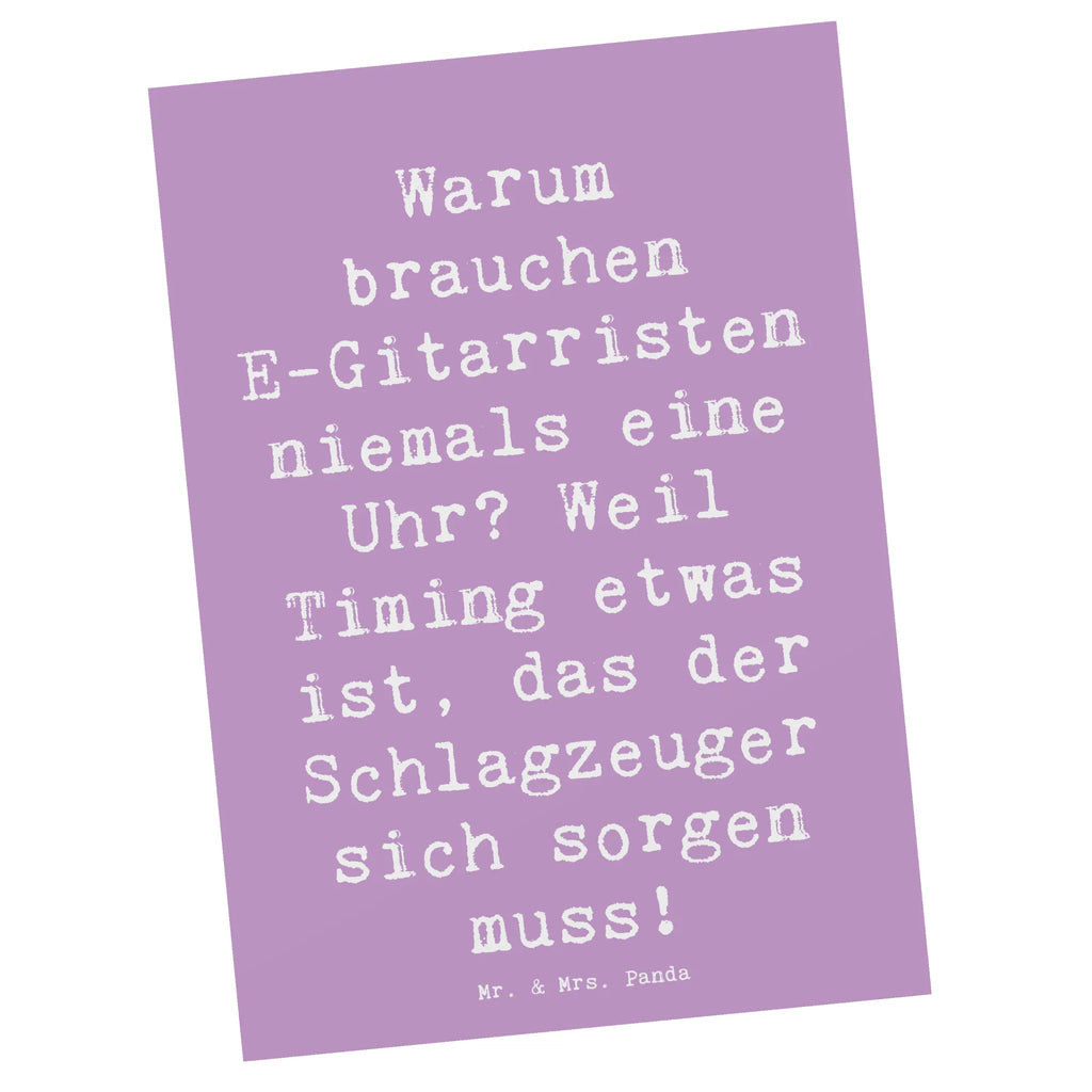 Postcard Saying Warum brauchen E-Gitarristen niemals eine Uhr? Weil Timing etwas ist, das der Schlagzeuger sich sorgen muss! Dankeskarte, Karte, Geburtstagskarte, Einladungskarte, Einladung Geburtstag, Ansichtskarten, Grußkarte, Ansichtskarte, Einladung, Postkarte, Geschenkkarte, Einladungskarten Geburtstag, Instrumente, Geschenke Musiker, Musikliebhaber