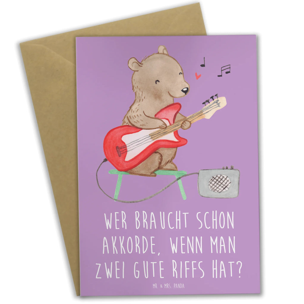 Greetings card Wer braucht schon Akkorde, wenn man zwei gute Riffs hat? Grußkarte, Glückwunschkarte, Karte, Geburtstagskarte, Klappkarte, Ansichtskarten, Hochzeitskarte, Einladungskarte, Instrumente, Geschenke Musiker, Musikliebhaber