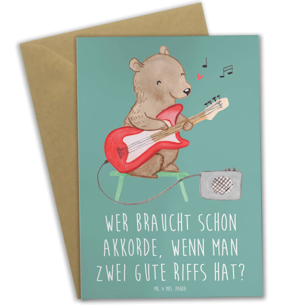 Greetings card Wer braucht schon Akkorde, wenn man zwei gute Riffs hat? Grußkarte, Glückwunschkarte, Karte, Geburtstagskarte, Klappkarte, Ansichtskarten, Hochzeitskarte, Einladungskarte, Instrumente, Geschenke Musiker, Musikliebhaber
