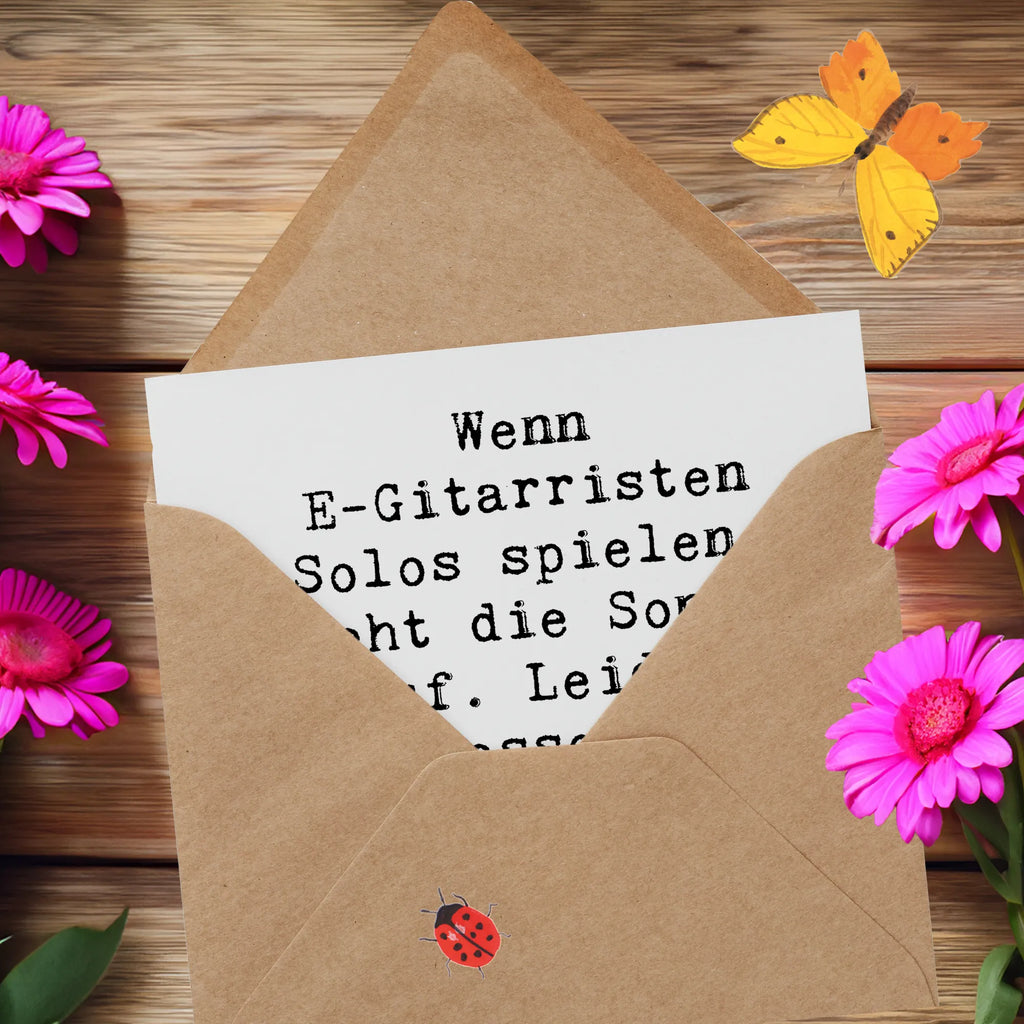 Deluxe Karte Spruch E-Gitarre Solos Hochzeitskarte, Glückwunschkarte, Hochwertige Klappkarte, Einladungskarte, Hochwertige Grußkarte, Karte, Geburtstagskarte, Klappkarte, Grußkarte, Instrumente, Geschenke Musiker, Musikliebhaber