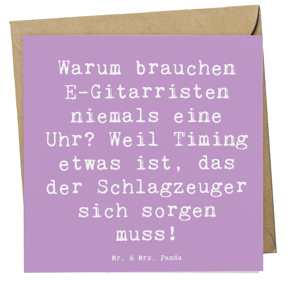 Deluxe Card Saying Warum brauchen E-Gitarristen niemals eine Uhr? Weil Timing etwas ist, das der Schlagzeuger sich sorgen muss! Glückwunschkarte, Geburtstagskarte, Hochzeitskarte, Klappkarte, Hochwertige Grußkarte, Karte, Hochwertige Klappkarte, Einladungskarte, Grußkarte, Instrumente, Geschenke Musiker, Musikliebhaber