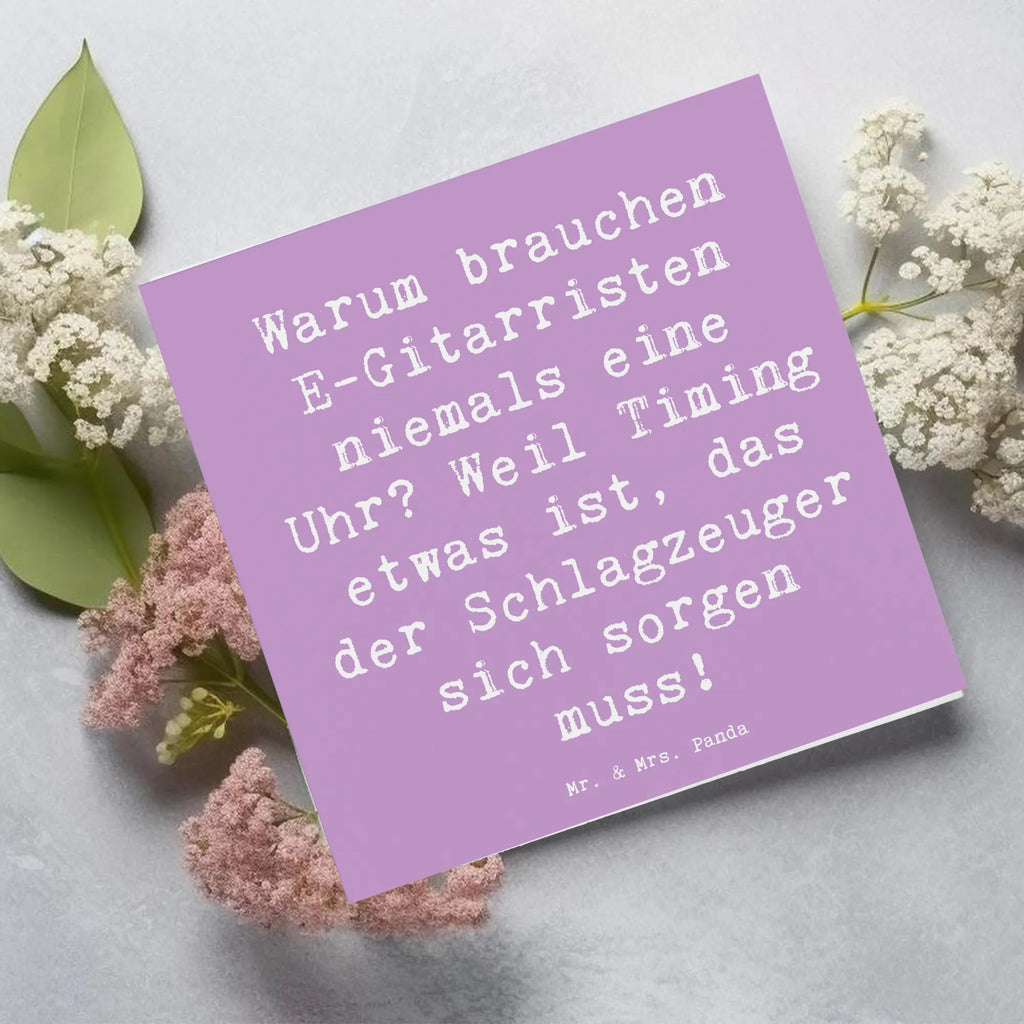 Deluxe Card Saying Warum brauchen E-Gitarristen niemals eine Uhr? Weil Timing etwas ist, das der Schlagzeuger sich sorgen muss! Glückwunschkarte, Geburtstagskarte, Hochzeitskarte, Klappkarte, Hochwertige Grußkarte, Karte, Hochwertige Klappkarte, Einladungskarte, Grußkarte, Instrumente, Geschenke Musiker, Musikliebhaber