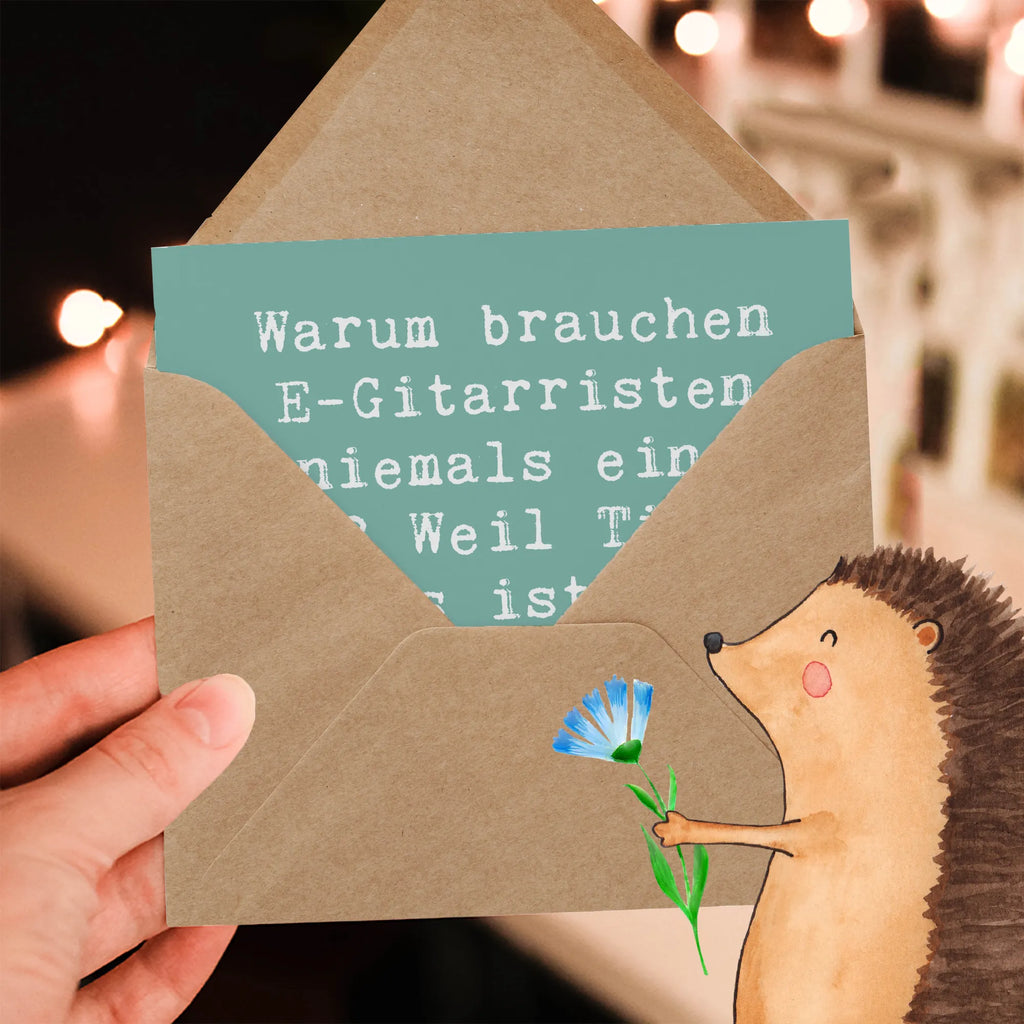 Deluxe Card Saying Warum brauchen E-Gitarristen niemals eine Uhr? Weil Timing etwas ist, das der Schlagzeuger sich sorgen muss! Glückwunschkarte, Geburtstagskarte, Hochzeitskarte, Klappkarte, Hochwertige Grußkarte, Karte, Hochwertige Klappkarte, Einladungskarte, Grußkarte, Instrumente, Geschenke Musiker, Musikliebhaber