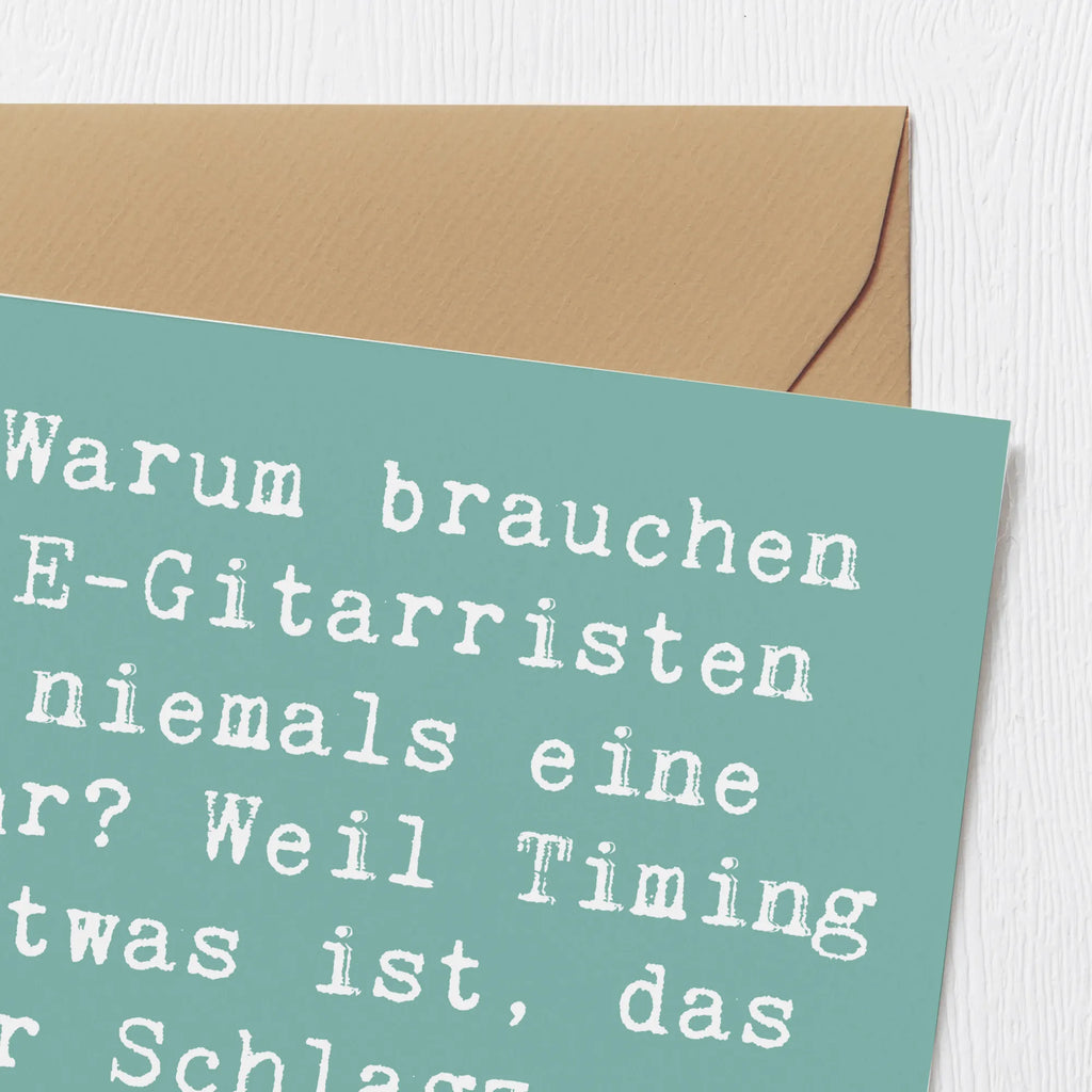 Deluxe Card Saying Warum brauchen E-Gitarristen niemals eine Uhr? Weil Timing etwas ist, das der Schlagzeuger sich sorgen muss! Glückwunschkarte, Geburtstagskarte, Hochzeitskarte, Klappkarte, Hochwertige Grußkarte, Karte, Hochwertige Klappkarte, Einladungskarte, Grußkarte, Instrumente, Geschenke Musiker, Musikliebhaber