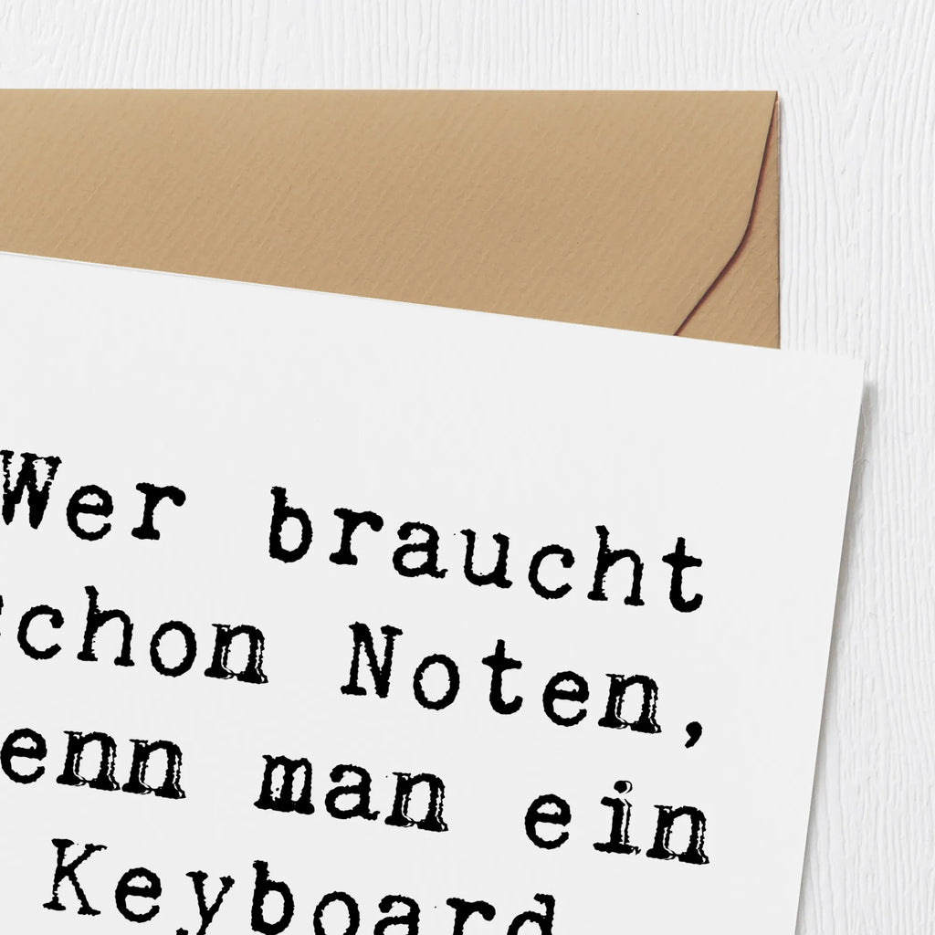 Deluxe Karte Spruch Keyboard Freude Hochwertige Klappkarte, Einladungskarte, Karte, Hochzeitskarte, Geburtstagskarte, Klappkarte, Glückwunschkarte, Grußkarte, Hochwertige Grußkarte, Instrumente, Geschenke Musiker, Musikliebhaber
