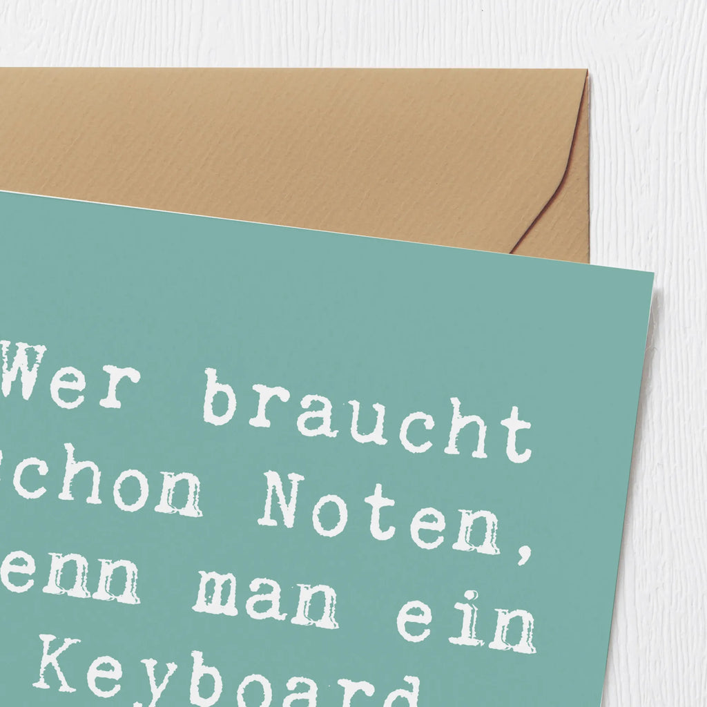 Deluxe Karte Spruch Keyboard Freude Hochwertige Klappkarte, Einladungskarte, Karte, Hochzeitskarte, Geburtstagskarte, Klappkarte, Glückwunschkarte, Grußkarte, Hochwertige Grußkarte, Instrumente, Geschenke Musiker, Musikliebhaber