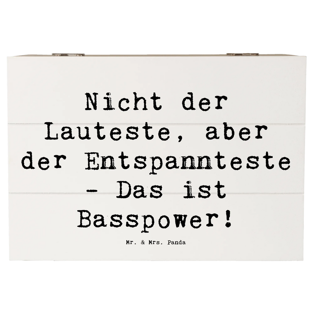 Wooden chest Saying Nicht der Lauteste, aber der Entspannteste - Das ist Basspower! Schatzkiste, Schatulle, Geschenkbox, Aufbewahrungsbox, Erinnerungskiste, XXL, Kiste, Erinnerungsbox, Dekokiste, Truhe, Geschenkdose, Holzkiste, Instrumente, Geschenke Musiker, Musikliebhaber