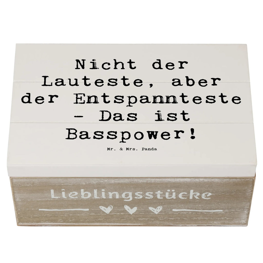 Wooden chest Saying Nicht der Lauteste, aber der Entspannteste - Das ist Basspower! Schatzkiste, Schatulle, Geschenkbox, Aufbewahrungsbox, Erinnerungskiste, XXL, Kiste, Erinnerungsbox, Dekokiste, Truhe, Geschenkdose, Holzkiste, Instrumente, Geschenke Musiker, Musikliebhaber