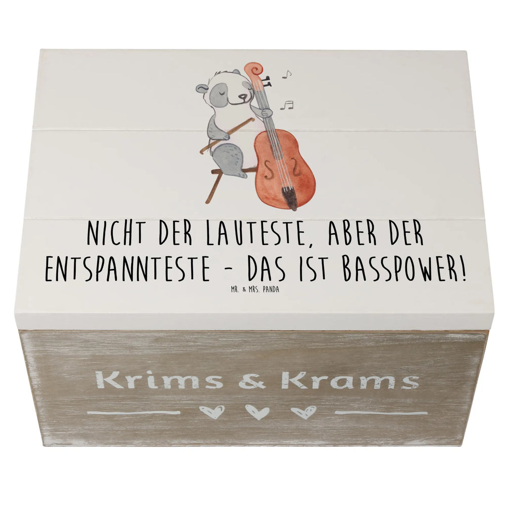 Wooden chest Nicht der Lauteste, aber der Entspannteste - Das ist Basspower! Schatulle, Dekokiste, XXL, Aufbewahrungsbox, Kiste, Erinnerungskiste, Erinnerungsbox, Schatzkiste, Holzkiste, Geschenkdose, Geschenkbox, Truhe, Instrumente, Geschenke Musiker, Musikliebhaber
