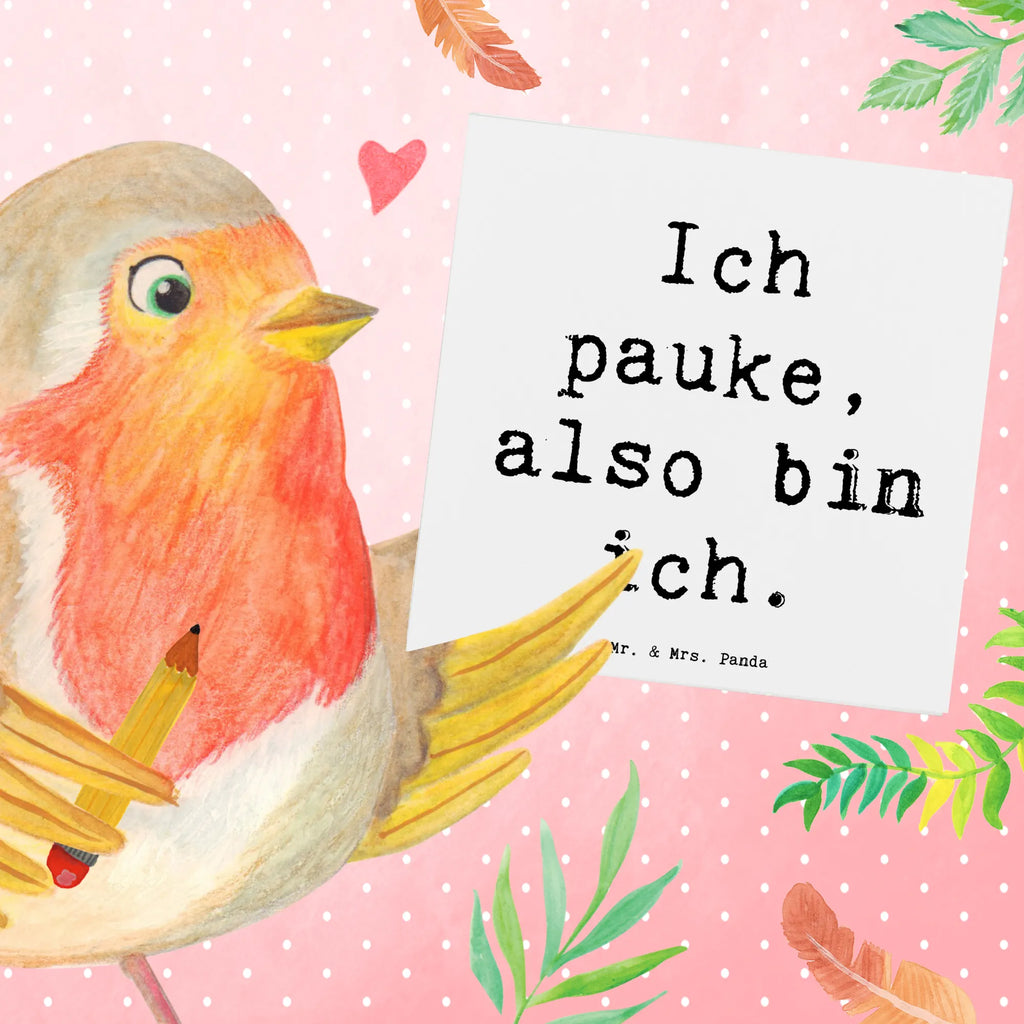Deluxe Card Saying Ich pauke, also bin ich. Einladungskarte, Klappkarte, Hochwertige Grußkarte, Hochwertige Klappkarte, Glückwunschkarte, Grußkarte, Hochzeitskarte, Karte, Geburtstagskarte, Instrumente, Geschenke Musiker, Musikliebhaber