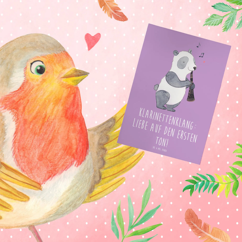 Greetings card Klarinettenklang: Liebe auf den ersten Ton! Einladungskarte, Glückwunschkarte, Geburtstagskarte, Karte, Grußkarte, Ansichtskarten, Hochzeitskarte, Klappkarte, Instrumente, Geschenke Musiker, Musikliebhaber