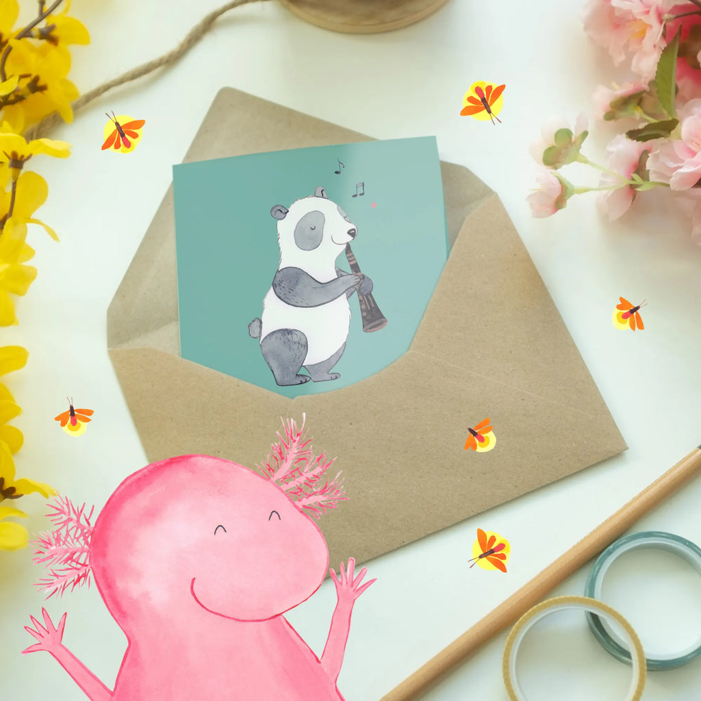 Greetings card Klarinettenklang: Liebe auf den ersten Ton! Einladungskarte, Glückwunschkarte, Geburtstagskarte, Karte, Grußkarte, Ansichtskarten, Hochzeitskarte, Klappkarte, Instrumente, Geschenke Musiker, Musikliebhaber