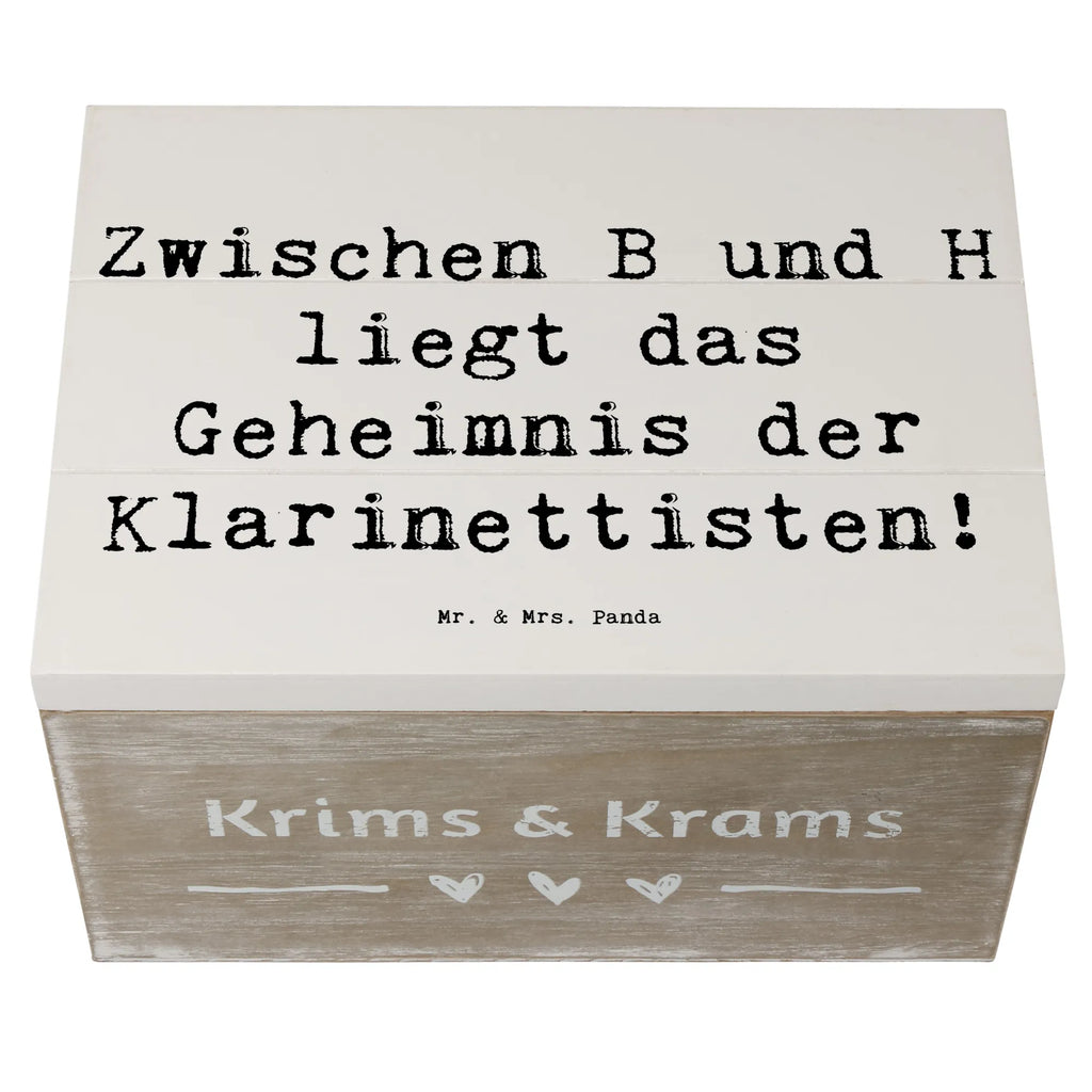 Holzkiste Spruch Klarinette Geheimnis Geschenkbox, Truhe, XXL, Aufbewahrungsbox, Dekokiste, Kiste, Holzkiste, Schatulle, Schatzkiste, Erinnerungskiste, Erinnerungsbox, Geschenkdose, Instrumente, Geschenke Musiker, Musikliebhaber