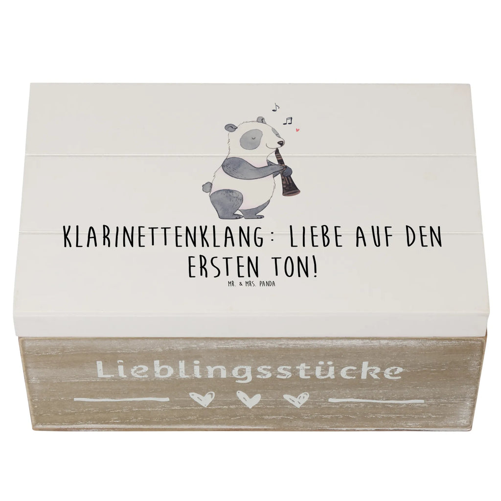 Wooden chest Klarinettenklang: Liebe auf den ersten Ton! Schatzkiste, Erinnerungsbox, Geschenkbox, Truhe, Holzkiste, Kiste, Erinnerungskiste, Aufbewahrungsbox, XXL, Schatulle, Geschenkdose, Dekokiste, Instrumente, Geschenke Musiker, Musikliebhaber