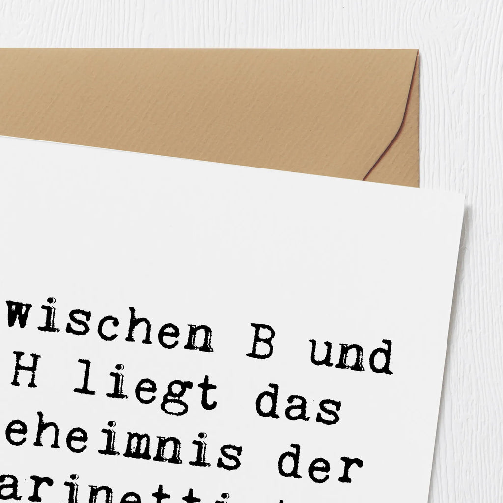 Deluxe Karte Spruch Klarinette Geheimnis Einladungskarte, Hochwertige Grußkarte, Grußkarte, Karte, Geburtstagskarte, Klappkarte, Hochwertige Klappkarte, Hochzeitskarte, Glückwunschkarte, Instrumente, Geschenke Musiker, Musikliebhaber