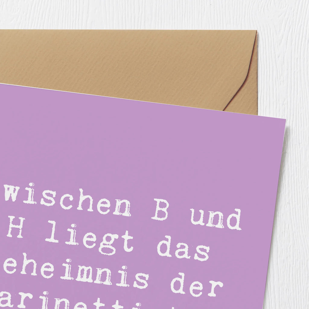 Deluxe Karte Spruch Klarinette Geheimnis Einladungskarte, Hochwertige Grußkarte, Grußkarte, Karte, Geburtstagskarte, Klappkarte, Hochwertige Klappkarte, Hochzeitskarte, Glückwunschkarte, Instrumente, Geschenke Musiker, Musikliebhaber