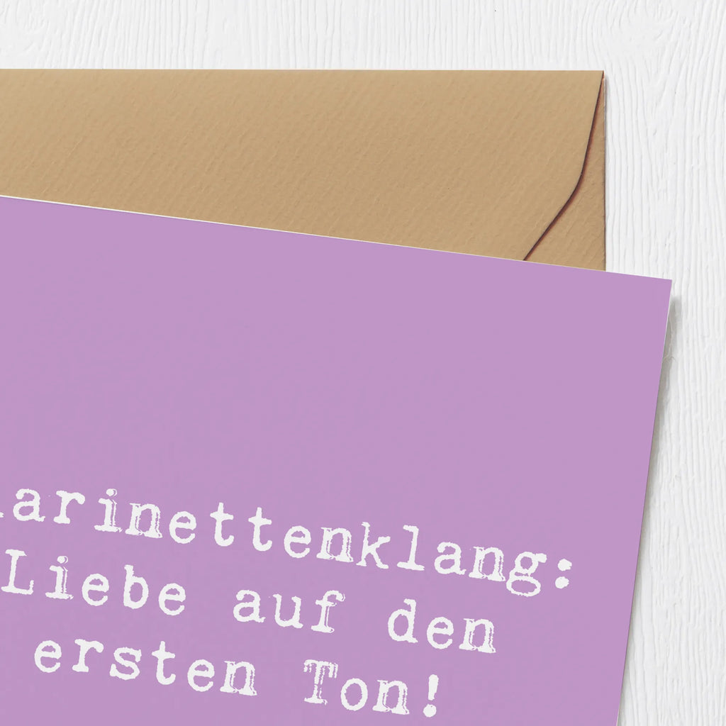 Deluxe Card Saying Klarinettenklang: Liebe auf den ersten Ton! Karte, Einladungskarte, Hochwertige Klappkarte, Grußkarte, Geburtstagskarte, Hochzeitskarte, Glückwunschkarte, Klappkarte, Hochwertige Grußkarte, Instrumente, Geschenke Musiker, Musikliebhaber