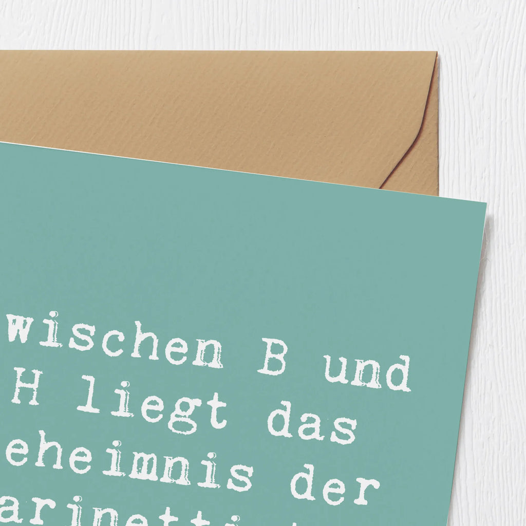 Deluxe Karte Spruch Klarinette Geheimnis Einladungskarte, Hochwertige Grußkarte, Grußkarte, Karte, Geburtstagskarte, Klappkarte, Hochwertige Klappkarte, Hochzeitskarte, Glückwunschkarte, Instrumente, Geschenke Musiker, Musikliebhaber