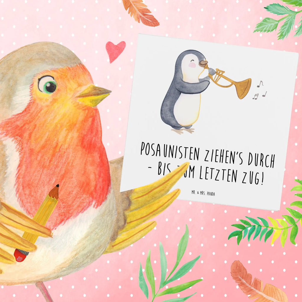 Deluxe Karte Trombone Durchzieher Glückwunschkarte, Karte, Hochwertige Klappkarte, Geburtstagskarte, Hochwertige Grußkarte, Einladungskarte, Hochzeitskarte, Grußkarte, Klappkarte, Instrumente, Geschenke Musiker, Musikliebhaber