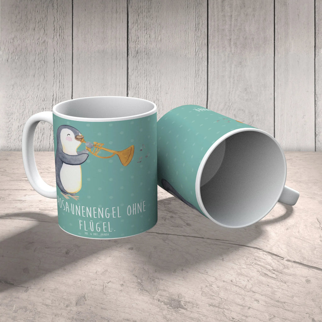 Mug Posaunenengel ohne Flügel. Bürotasse, Kaffeetasse, Teetasse, Tasse, Geschenktasse, Keramiktasse, Tasse mit Motiven, Porzellantasse, Tasse mit Zitaten, Instrumente, Geschenke Musiker, Musikliebhaber
