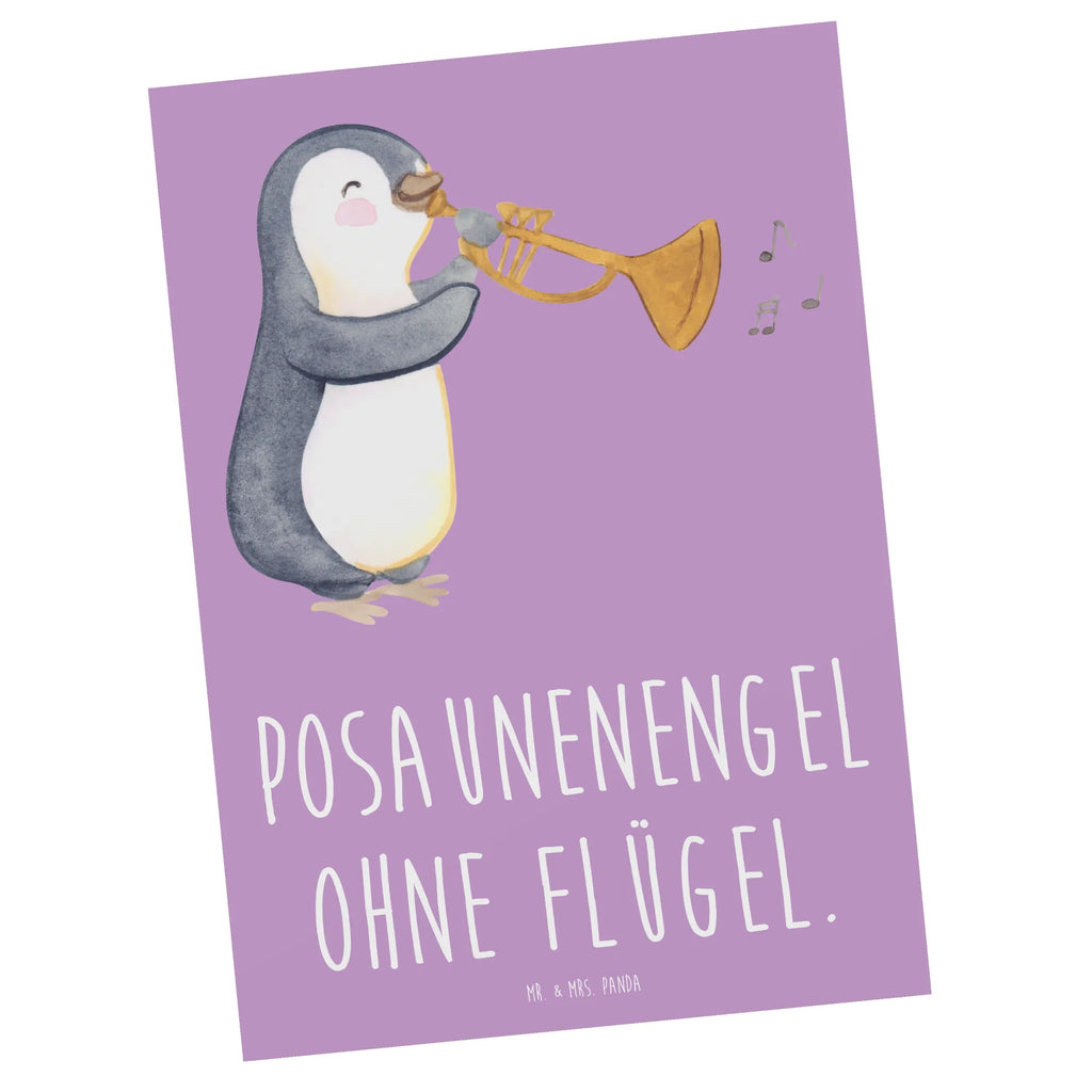 Postcard Posaunenengel ohne Flügel. Ansichtskarten, Einladungskarte, Geschenkkarte, Karte, Einladung Geburtstag, Einladung, Ansichtskarte, Grußkarte, Postkarte, Geburtstagskarte, Dankeskarte, Einladungskarten Geburtstag, Instrumente, Geschenke Musiker, Musikliebhaber