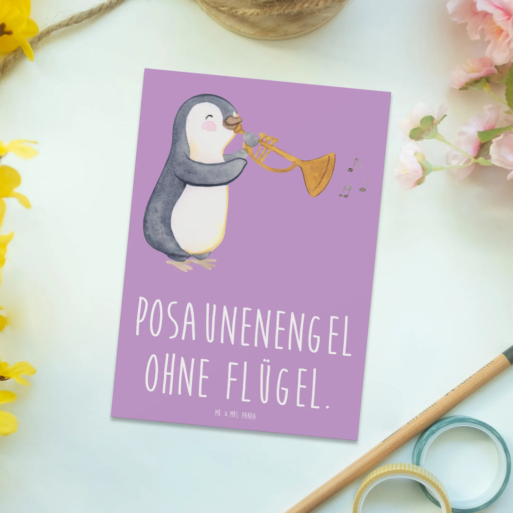 Postcard Posaunenengel ohne Flügel. Ansichtskarten, Einladungskarte, Geschenkkarte, Karte, Einladung Geburtstag, Einladung, Ansichtskarte, Grußkarte, Postkarte, Geburtstagskarte, Dankeskarte, Einladungskarten Geburtstag, Instrumente, Geschenke Musiker, Musikliebhaber