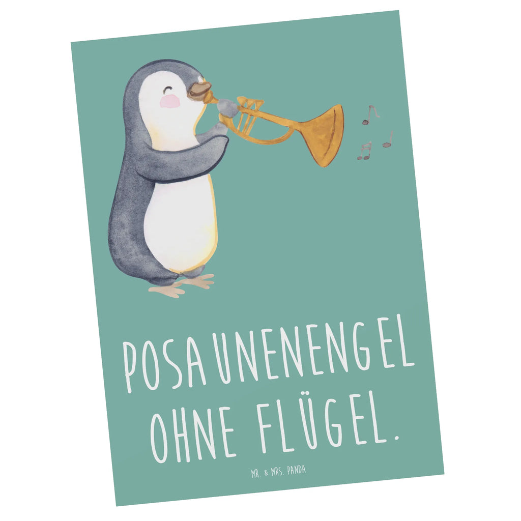 Postcard Posaunenengel ohne Flügel. Ansichtskarten, Einladungskarte, Geschenkkarte, Karte, Einladung Geburtstag, Einladung, Ansichtskarte, Grußkarte, Postkarte, Geburtstagskarte, Dankeskarte, Einladungskarten Geburtstag, Instrumente, Geschenke Musiker, Musikliebhaber