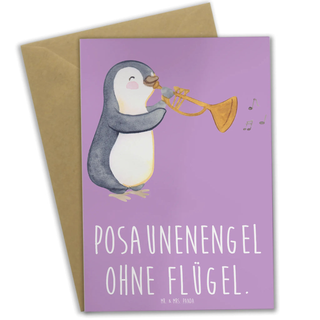 Greetings card Posaunenengel ohne Flügel. Geburtstagskarte, Karte, Einladungskarte, Hochzeitskarte, Glückwunschkarte, Klappkarte, Ansichtskarten, Grußkarte, Instrumente, Geschenke Musiker, Musikliebhaber