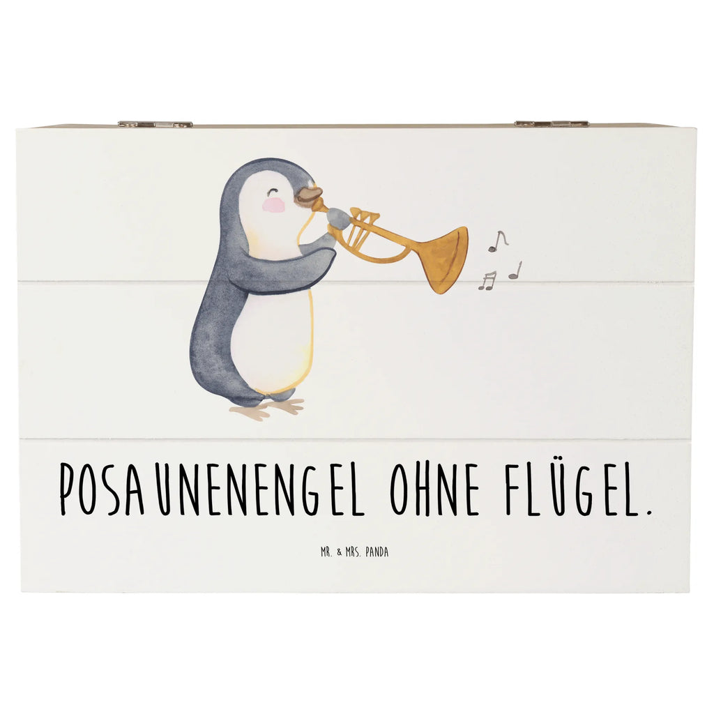 Holzkiste Engel Posaune Kiste, Truhe, XXL, Geschenkbox, Erinnerungsbox, Holzkiste, Schatulle, Erinnerungskiste, Aufbewahrungsbox, Schatzkiste, Dekokiste, Geschenkdose, Instrumente, Geschenke Musiker, Musikliebhaber