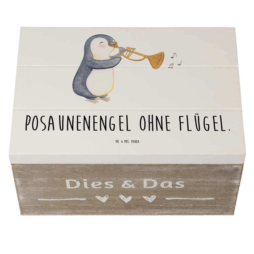 Holzkiste Engel Posaune Kiste, Truhe, XXL, Geschenkbox, Erinnerungsbox, Holzkiste, Schatulle, Erinnerungskiste, Aufbewahrungsbox, Schatzkiste, Dekokiste, Geschenkdose, Instrumente, Geschenke Musiker, Musikliebhaber