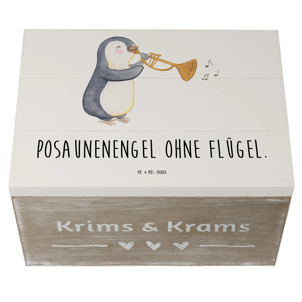 Holzkiste Engel Posaune Kiste, Truhe, XXL, Geschenkbox, Erinnerungsbox, Holzkiste, Schatulle, Erinnerungskiste, Aufbewahrungsbox, Schatzkiste, Dekokiste, Geschenkdose, Instrumente, Geschenke Musiker, Musikliebhaber