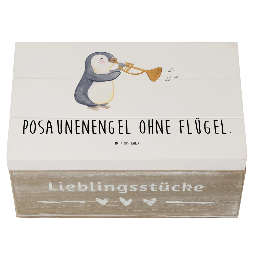 Holzkiste Engel Posaune Kiste, Truhe, XXL, Geschenkbox, Erinnerungsbox, Holzkiste, Schatulle, Erinnerungskiste, Aufbewahrungsbox, Schatzkiste, Dekokiste, Geschenkdose, Instrumente, Geschenke Musiker, Musikliebhaber