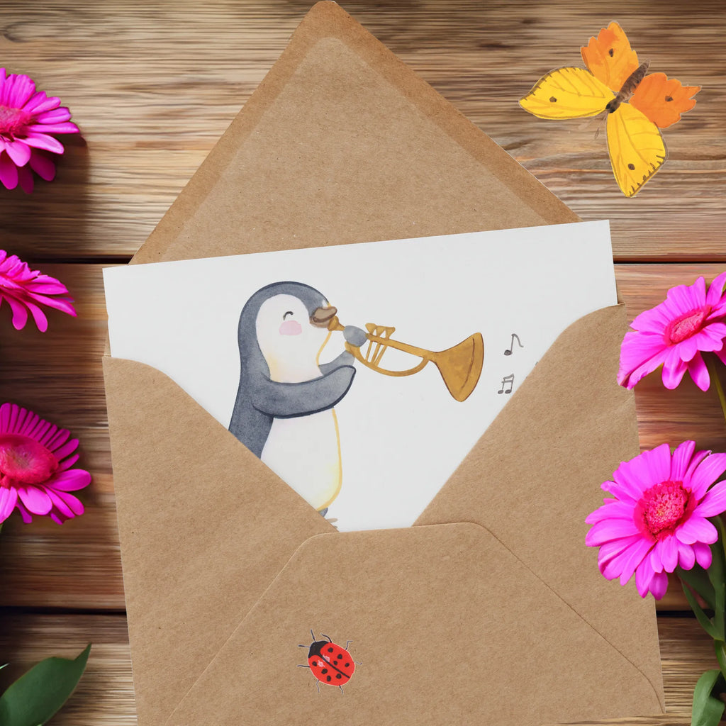 Deluxe Card Posaunenengel ohne Flügel. Karte, Glückwunschkarte, Klappkarte, Hochwertige Grußkarte, Hochzeitskarte, Hochwertige Klappkarte, Grußkarte, Geburtstagskarte, Einladungskarte, Instrumente, Geschenke Musiker, Musikliebhaber