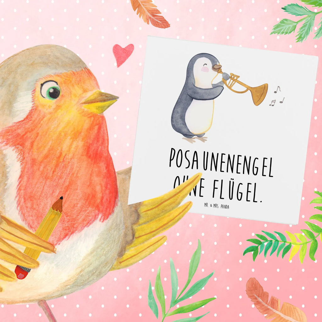 Deluxe Card Posaunenengel ohne Flügel. Karte, Glückwunschkarte, Klappkarte, Hochwertige Grußkarte, Hochzeitskarte, Hochwertige Klappkarte, Grußkarte, Geburtstagskarte, Einladungskarte, Instrumente, Geschenke Musiker, Musikliebhaber