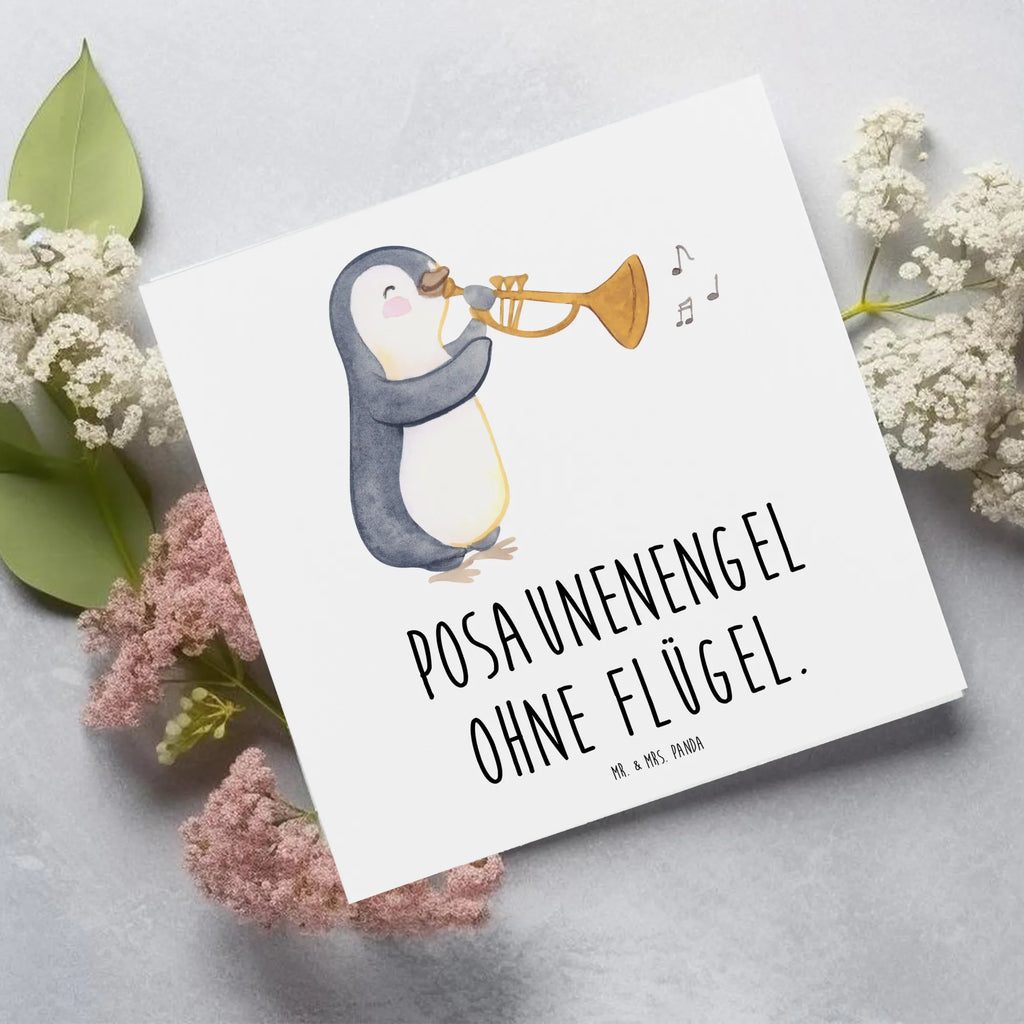 Deluxe Card Posaunenengel ohne Flügel. Karte, Glückwunschkarte, Klappkarte, Hochwertige Grußkarte, Hochzeitskarte, Hochwertige Klappkarte, Grußkarte, Geburtstagskarte, Einladungskarte, Instrumente, Geschenke Musiker, Musikliebhaber