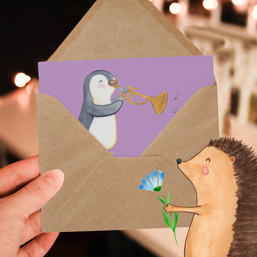 Deluxe Card Posaunenengel ohne Flügel. Karte, Glückwunschkarte, Klappkarte, Hochwertige Grußkarte, Hochzeitskarte, Hochwertige Klappkarte, Grußkarte, Geburtstagskarte, Einladungskarte, Instrumente, Geschenke Musiker, Musikliebhaber