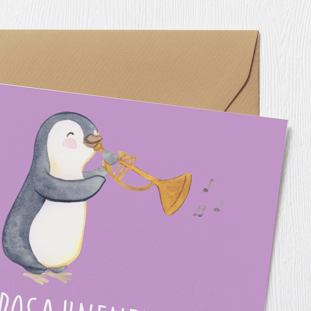 Deluxe Card Posaunenengel ohne Flügel. Karte, Glückwunschkarte, Klappkarte, Hochwertige Grußkarte, Hochzeitskarte, Hochwertige Klappkarte, Grußkarte, Geburtstagskarte, Einladungskarte, Instrumente, Geschenke Musiker, Musikliebhaber