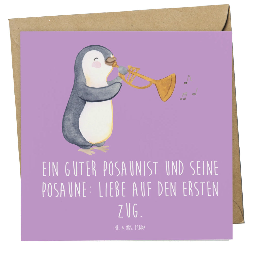 Deluxe Card Ein guter Posaunist und seine Posaune: Liebe auf den ersten Zug. Hochwertige Klappkarte, Hochzeitskarte, Grußkarte, Glückwunschkarte, Klappkarte, Einladungskarte, Geburtstagskarte, Karte, Hochwertige Grußkarte, Instrumente, Geschenke Musiker, Musikliebhaber