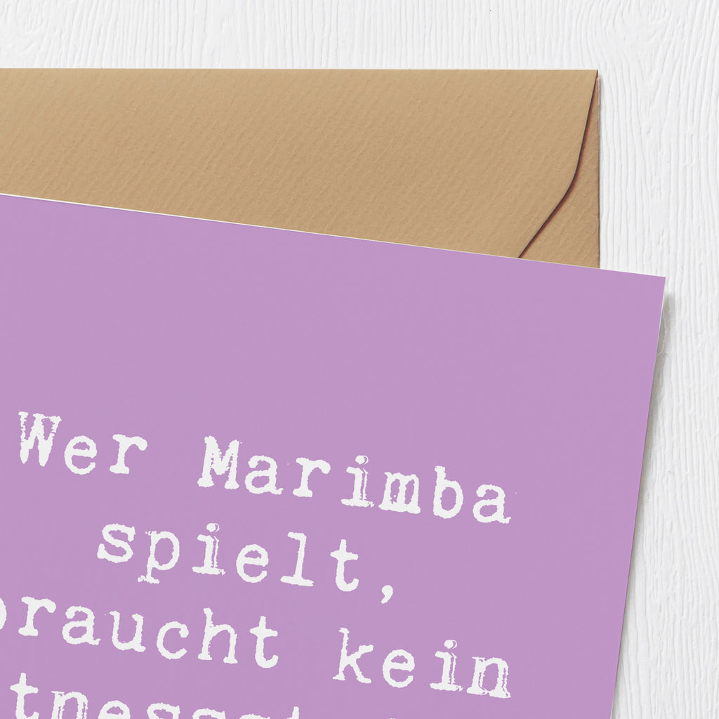 Deluxe Karte Spruch Marimba Fitness Klappkarte, Karte, Hochzeitskarte, Glückwunschkarte, Einladungskarte, Grußkarte, Hochwertige Klappkarte, Geburtstagskarte, Hochwertige Grußkarte, Instrumente, Geschenke Musiker, Musikliebhaber