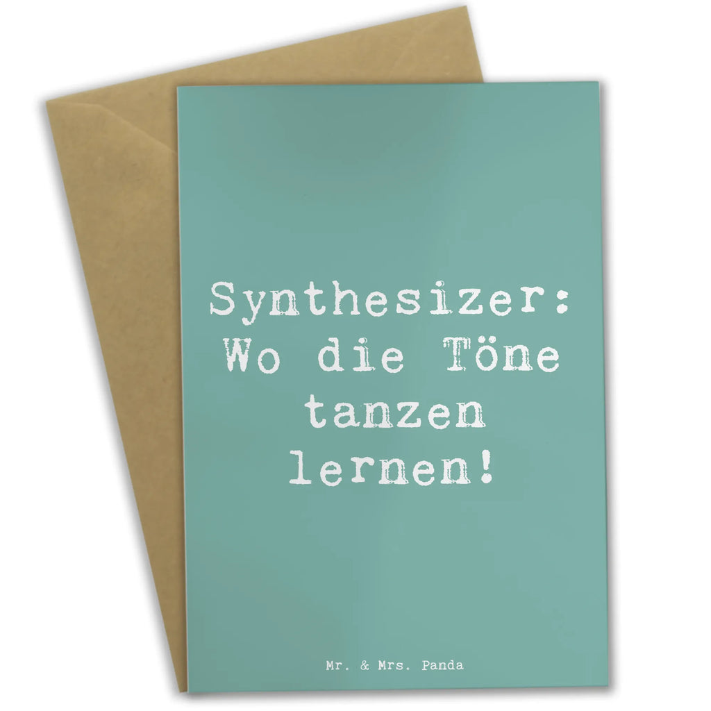Greetings card Saying Synthesizer: Wo die Töne tanzen lernen! Karte, Ansichtskarten, Einladungskarte, Hochzeitskarte, Grußkarte, Glückwunschkarte, Geburtstagskarte, Klappkarte, Instrumente, Geschenke Musiker, Musikliebhaber