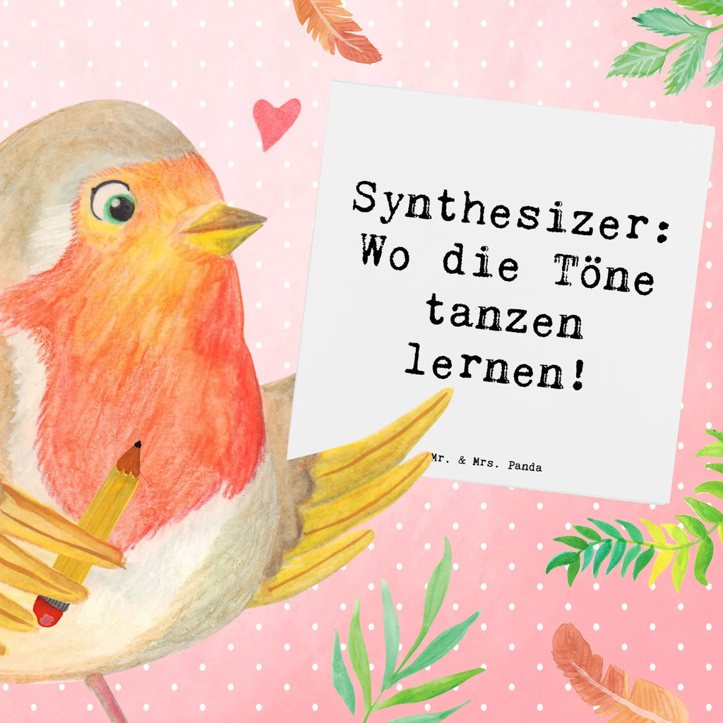 Deluxe Card Saying Synthesizer: Wo die Töne tanzen lernen! Geburtstagskarte, Hochzeitskarte, Grußkarte, Einladungskarte, Karte, Klappkarte, Glückwunschkarte, Hochwertige Klappkarte, Hochwertige Grußkarte, Instrumente, Geschenke Musiker, Musikliebhaber