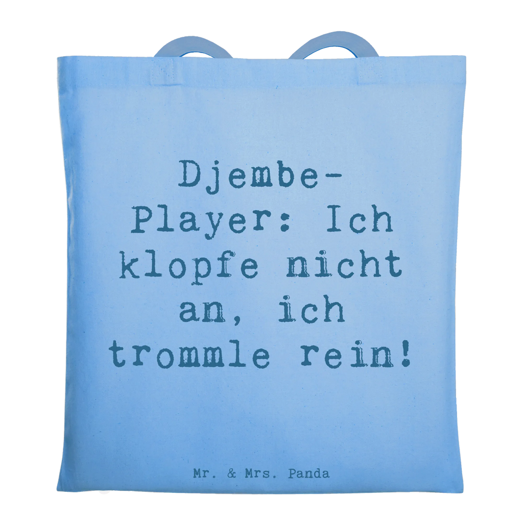 Tote bag Saying Djembe-Player: Ich klopfe nicht an, ich trommle rein! Beuteltasche, Beutel, Einkaufstasche, Jutebeutel, Stoffbeutel, Tasche, Shopper, Umhängetasche, Strandtasche, Schultertasche, Stofftasche, Tragetasche, Badetasche, Jutetasche, Einkaufstüte, Laptoptasche, Instrumente, Geschenke Musiker, Musikliebhaber