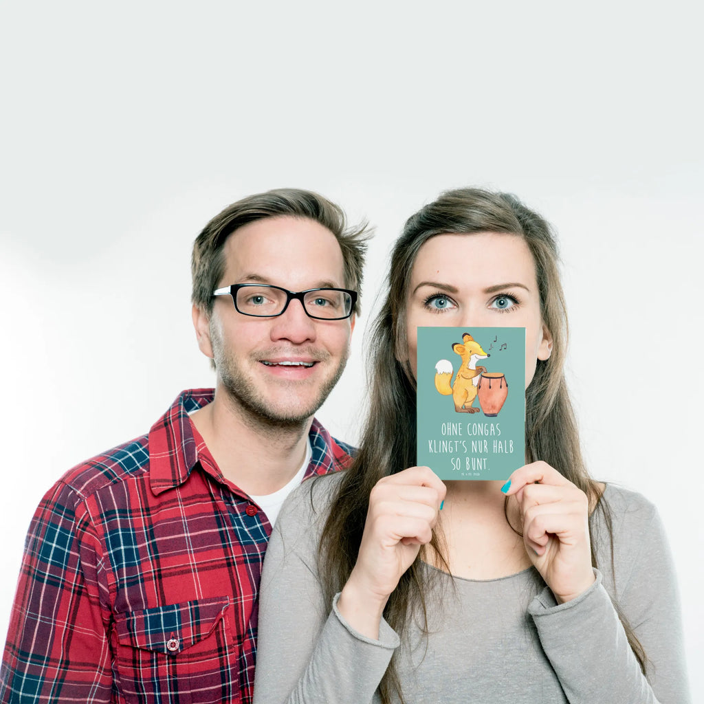 Postcard Ohne Congas klingt's nur halb so bunt. Dankeskarte, Einladung Geburtstag, Geburtstagskarte, Einladungskarte, Karte, Ansichtskarten, Grußkarte, Geschenkkarte, Postkarte, Ansichtskarte, Einladungskarten Geburtstag, Einladung, Instrumente, Geschenke Musiker, Musikliebhaber