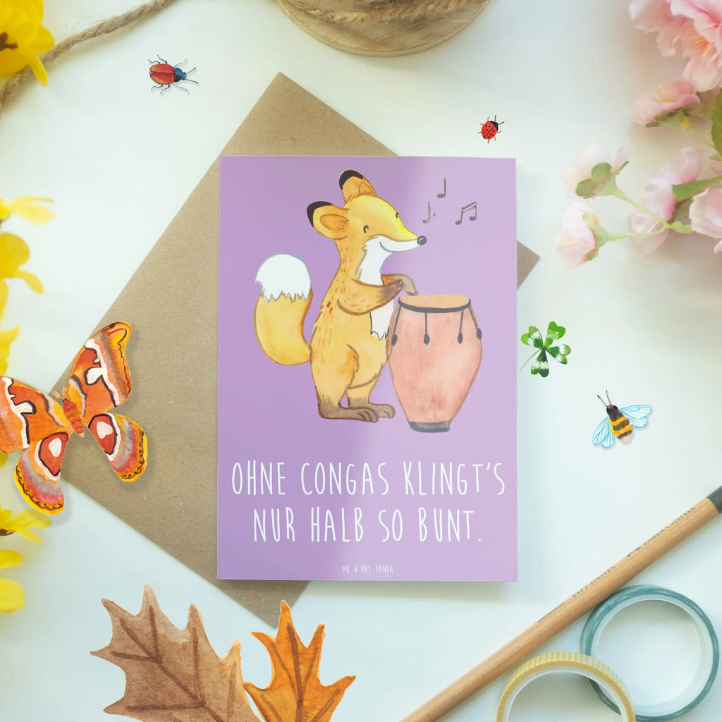 Grußkarte Bunte Congas Geburtstagskarte, Glückwunschkarte, Grußkarte, Einladungskarte, Ansichtskarten, Klappkarte, Hochzeitskarte, Karte, Instrumente, Geschenke Musiker, Musikliebhaber